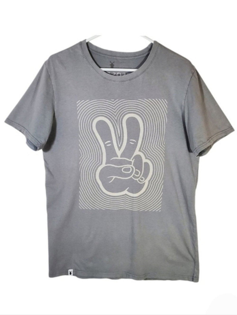 2274 Dutch Bros Coffee Hand Peace Sign Graphic Tee Gray Size M Dutchwear